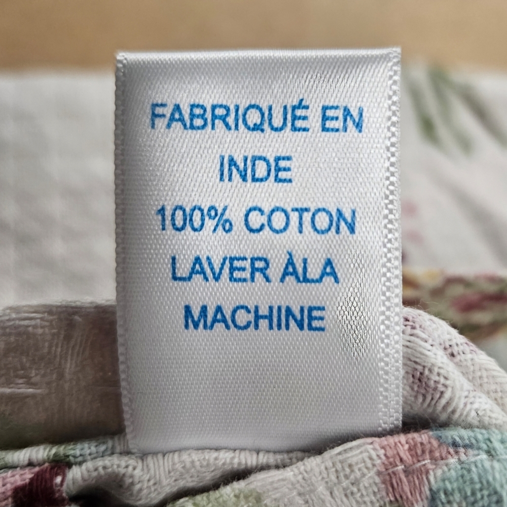 April Cornell Floral Tote Bag Shopping Gardening Sack Market White With Flowers - Picture 4 of 9